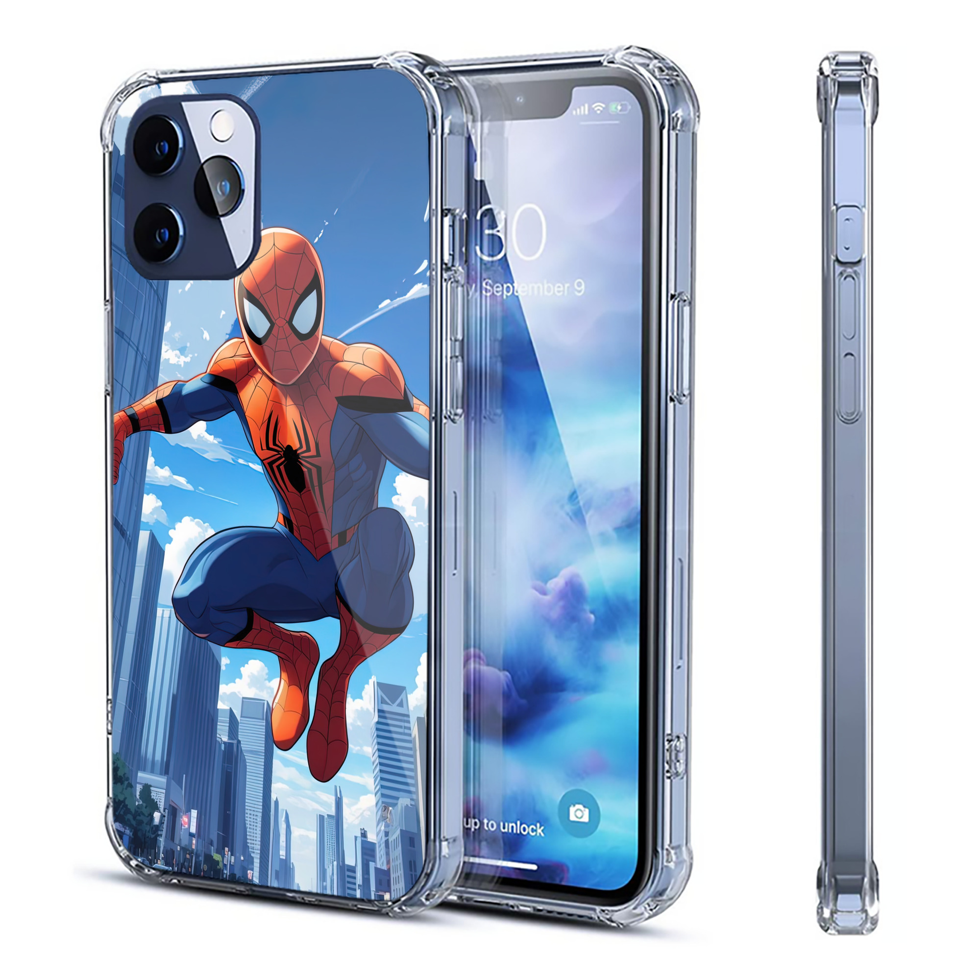 （画像用） Spider Man スパイダーマン 【iPhone 12シリーズ対応】透明スマホケース（クリアソフトケース）